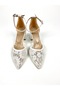 White Skin Lace 6 cm High Thick Heel Shoes 01424 - 4
