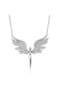 Mikail Angel Silver Color Stainless Steel Stone Detailed Angel Necklace - 6