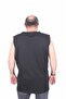 Oversized Printed Sleeveless T-Shirt Think Fast Run 25152 Black - 3