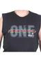 Oversize Printed Sleeveless T-Shirt Step up Level 25155 Black - 2