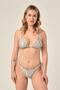 Aquaviva Green White Patterned Triangle Slip Gathered Brazilian Bikini Set - 2