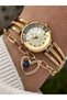 Brand Steel Cord Elegant Simple Model Gold Yellow Color Engagement, Wedding, Bridal, Stylish Women's Wristwatch - 4