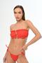 Aquaviva Women's Red Luiza Strapless Slip-on Brazilian Ruffle Bikini Set - 2