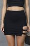 Buckle Skirt / Mini Skirt with Leg Buckle Detail / Mini Skirt - 6
