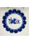 Flower Shaped Decorative Floral Design Embroidery Edge Fabric Cocktail Napkin 1 Piece