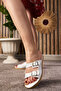 Daily Women's White Slippers Double Buckle Soft Comfortable Orthopedic Low Sole Bundle Flexible Shoes 409 - 4