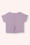 Girl's Print Detailed Short Sleeve Lilac T-Shirt - 3