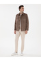 Mink Shirt Collar Faux Leather Jacket 50312345-575 - 4