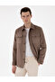 Mink Shirt Collar Faux Leather Jacket 50312345-575