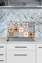 Mosaic Patterned Glass Stove Back Protector, Heat Resistant, Countertop Built-In and Kitchen Protection - 3