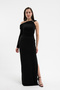Women's Black Accessory Detail Long Dress