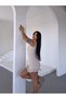 Women's Cream Skirt Frilly Twisted Fabric Mini Dress Hzl25S-Fry 122971 - 3