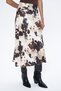 Midi Length Satin Skirt with Viscosa Content, Patterned - 2