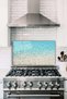 Sea Sand Look Glass Stove Back Protector, Heat Resistant, Countertop Built-In and Kitchen Protection