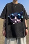 Black Gojo Satoru Blue Detail Front/Back Printed Washable Oversize T-Shirt - Mingalondon - 2