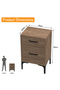 Modern Side Table with 2 Soft-Close Drawers - Truffle Davos Oak, Easy Assembly, Lightweight - 5