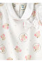 Baby Girl White Mice Ruffled Coverall - 3