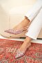 Pulla Candy Pink Open Back Sequin Decorated Women's Heeled Shoes