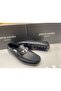 Men's Black Daily Genuine Leather Ballerinas - 4