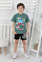 3-10 Years Old Boy's Suit with Character Printed Shorts