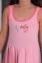 Girl's Pink Thick Strap Skirt Pleated Dress - 3