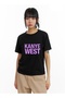 Black Kanye West Purple Front/Back Printed Oversize T-Shirt- Mingalondon - 2