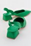 Women's Heeled Sandals GRASS GREEN SKIN - 4