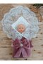 Velvet Baby Girl Blanket with Lace, Swaddle, Hospital Release, Newborn Gift, Made from 100% Natural Cotton - 3