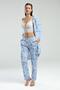 3 Piece Set, Dressing Gown, Lace Bralette, Bottom Pajamas with Pocket - 2