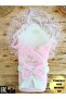 Newborn Baby Swaddle & Blanket - Pink & Lace Hospital Discharge - 100% Cotton - 2