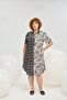 21272 Women's Big Size Buttoned Short Dress