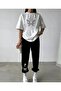 Oversize Tracksuit - Butterfly Pattern Printed Tracksuit Set - 2