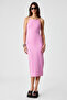 Havvoline Women's Crew Neck Slim Sleeveless Regular Leg Pink Dress - 2