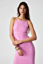 Havvoline Women's Crew Neck Slim Sleeveless Regular Leg Pink Dress - 5