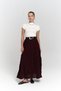 Jayla Crinkle Detail Long Burgundy Skirt - 2