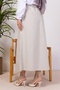 Benja Elastic Waist Gabardine Skirt 1405 - Cream - 5