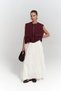 Jayla Crinkle Detail Long Ecru Skirt - 2