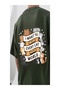 Khaki the Sweetest Cat Front/Rear Printed Oversize T-Shirt -Mingalondon - 2