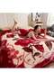 KOREAN STYLE MINK SOFT THICKENED LUXURIOUS FLORAL BLANKET MAROON