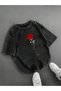 Washed Pebble Rose Printed Oversize Vintage Tshirt