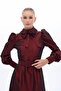 Ribbed Taffeta Dress Burgundy - 2