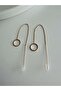 Steel Earrings with Chain Links - Rose Color Acr3748 - 2
