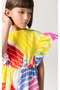 04-12 Years Old Girl Multicolor Graphic Dress - Multicolor - 3