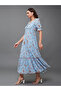 All-Over Printed Ruched Detail A-Line Maxi Dress - 3