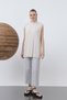 Women's Ecru Colored Zero Sleeve Half Turtleneck Soft Organic Cotton Blouse Underwear 40006 - 3