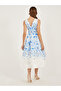 Floral Print Sleeveless Pleated A-Line Midi Dress - 5