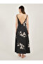 Floral Print Cowl Neck Satin Slip Dress with Deep V Back - 4