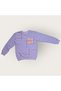To Be Happy Motif Girls' Tracksuit Mnk0624 Lila - 3