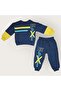 Printed Boy's Tracksuit Mnk3113 Dark Blue