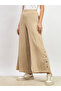Textured High Rise Wide Leg Pants with Buttons Detail - 3